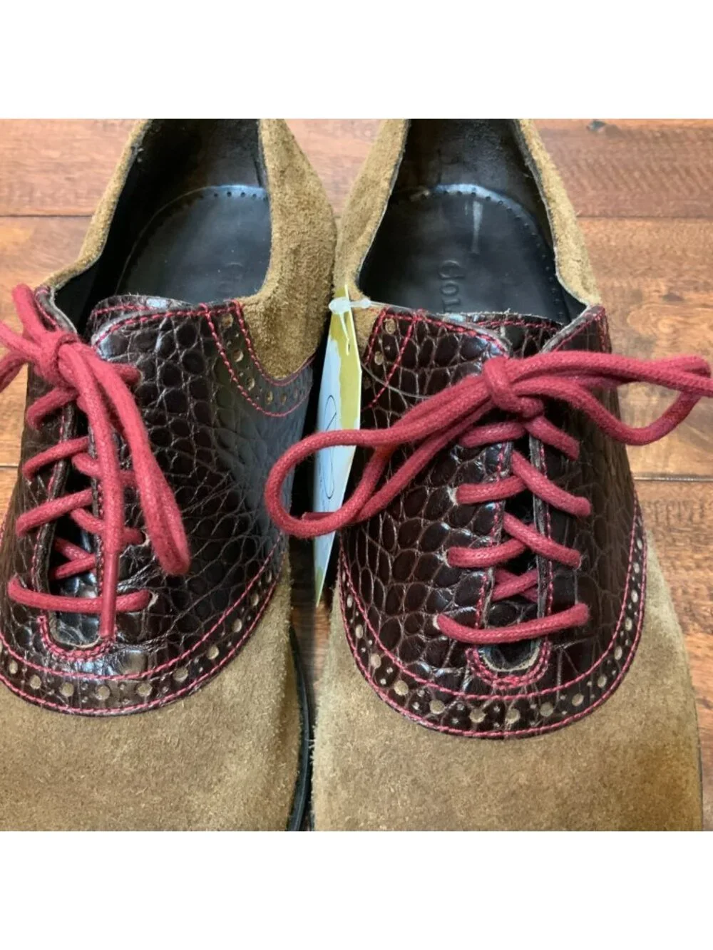 Cole Haan Men's Brown Suede Leather Oxford Saddle Shoes, Size 9.5